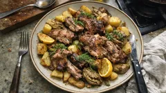 ギリシャ復活祭のごちそうを自宅で。子山羊肉とアーティチョークのオーブン焼き