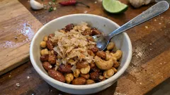 トースターで5分、かつお節香る和風ミックスナッツのおつまみ